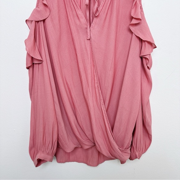 Anthropologie Womens Medium Maeve Liesel Ruffle Cold Shoulder Blouse China - Picture 4 of 13